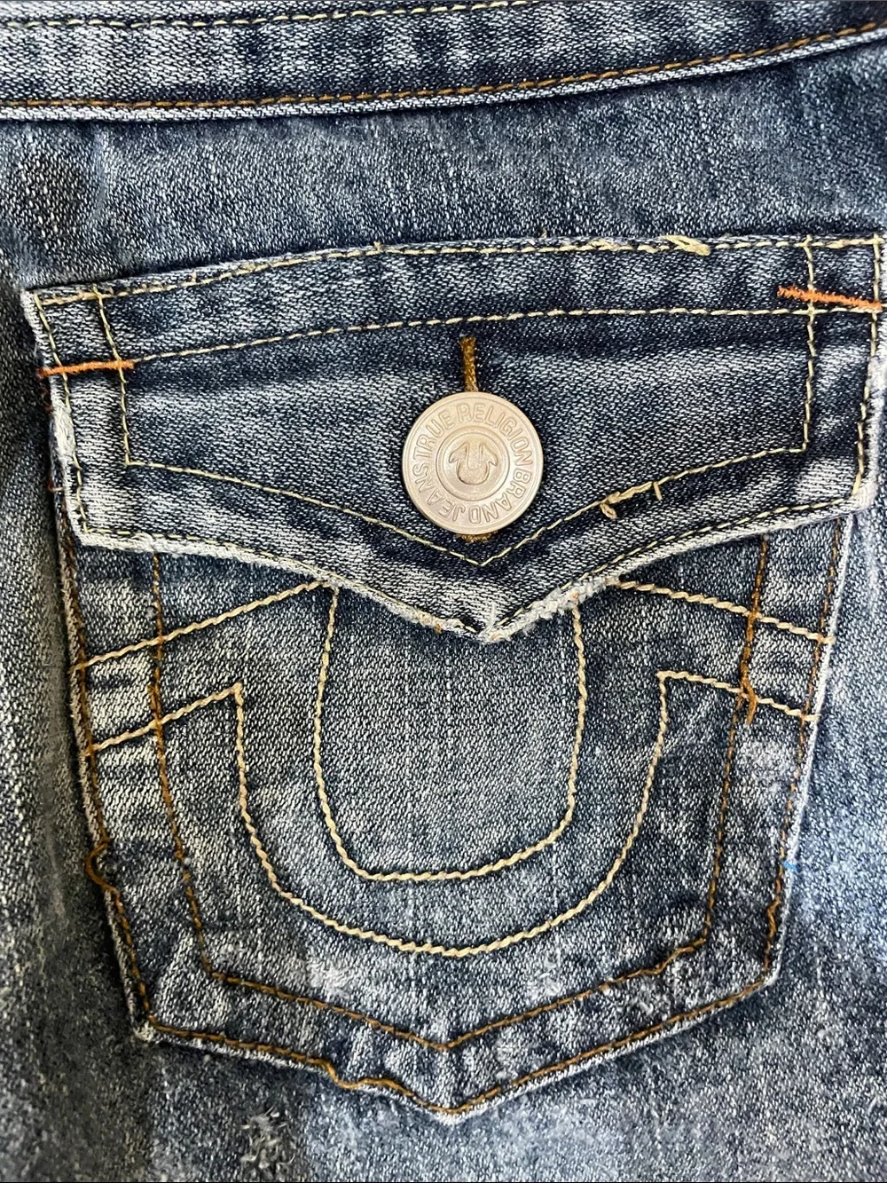 True Religion Joey Dark Blue Flared Jeans Size 27 - Picture 6 of 7